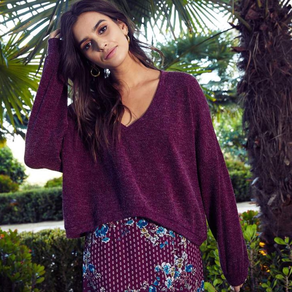 Band of Gypsies Dark Purple Summer Sweater